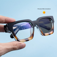 Lunettes de soleil KAJILA rétro avec logo personnalisé, monture carrée, photochromiques, bloquant la lumière bleue, UV400, pour femmes, hommes, unisexe