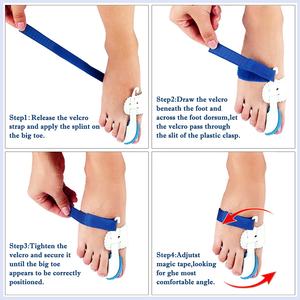 Separadores de juntas de dedos grandes ajustables, Corrector de juanete, Valgus, Protector de manga, Corrector de Hallux Valgus, férula azul de juanete nocturno - Product Image 5