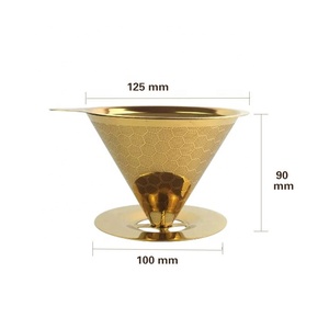 Muestra Gratuita Disponible YOUJIU - Portafiltro de Café Moderno de Acero Inoxidable de 115 mm de Diámetro, Filtro de Cono Ecológico para 3 Tazas - Product Image 1