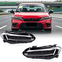 Phares LED pour Honda Civic 11e génération 2022, mise à niveau avec 7 lentilles, feux de jour, clignotants, accessoires de voiture