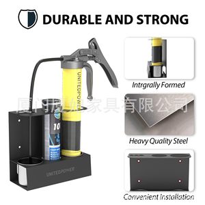 Unitedpower Wall Mounted Grease Gun <b>Storage</b> Rack With Drip Cup And Cartridge Holder For <b>Workshop</b> Use - Product Image 4