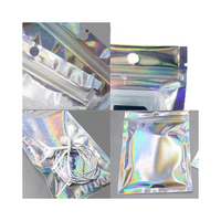 Feuille d'aluminium refermable anti-odeur avec logo personnalisé petits emballages alimentaires comestibles en plastique à fermeture éclair sacs hologrammes en mylar