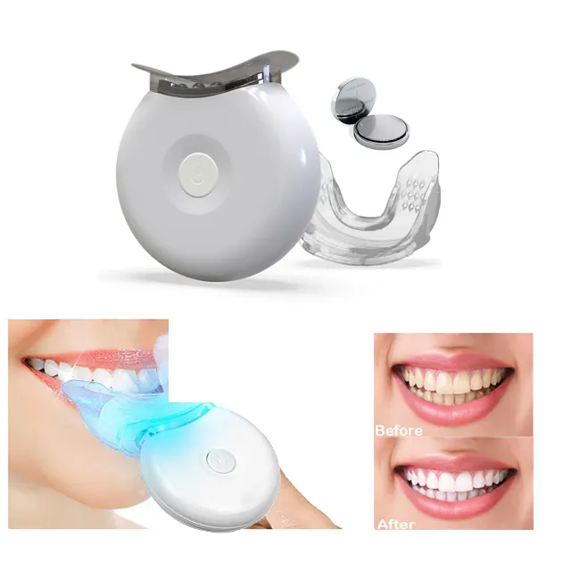 مجموعة تبييض الأسنان عالية الجودة مزودة بإضاءة ليد زرقاء تعمل مع جل تبييض الأسنان