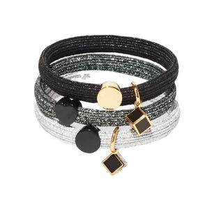 कस्टम लोगो धातु आकर्षण कंगन चोटी बाल संबंधों के लिए लचीला हेयर बैंड hairband हेडबैंड महिलाओं देवियों - Product Image 2