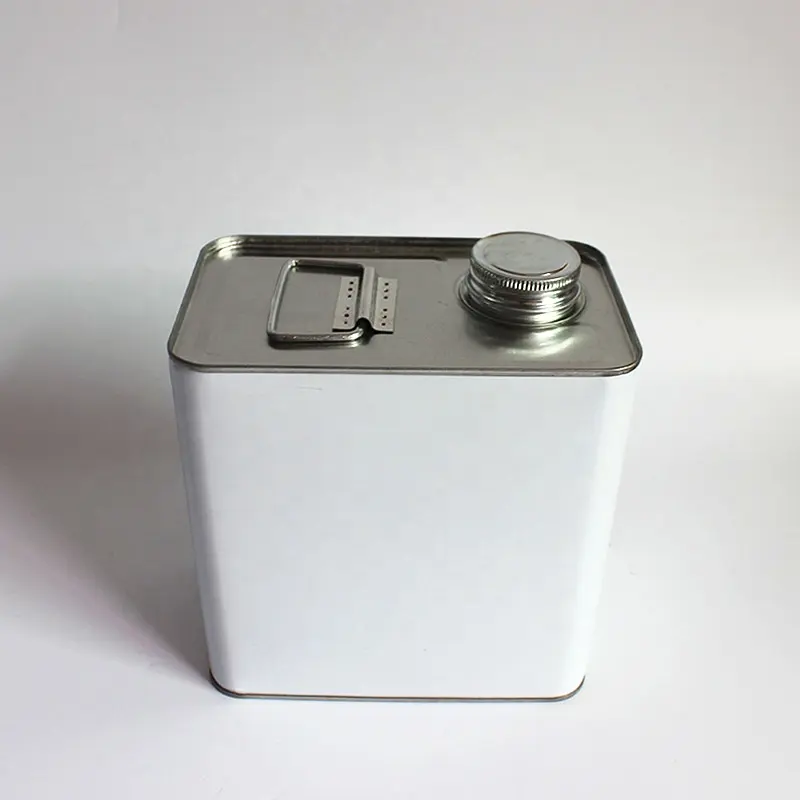 Screw Top 2.5L Rectangular F-stil Tin Can für Paint / Petrol / Motor Oil / Lubricant / Solvent
