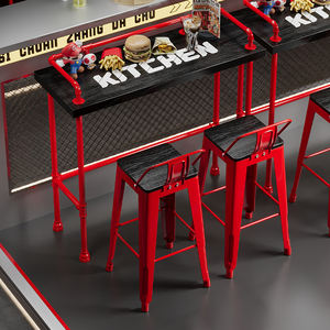 Combinación <span class=keywords><strong>de</strong></span> mesa alta y silla <span class=keywords><strong>de</strong></span> madera maciza para el hogar, mesa <span class=keywords><strong>de</strong></span> pared larga <span class=keywords><strong>de</strong></span> hierro creativa para juego <span class=keywords><strong>de</strong></span> Bar, uso en tienda <span class=keywords><strong>de</strong></span> té <span class=keywords><strong>de</strong></span> la leche - Product Image 4