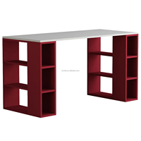 Bureau d'ordinateur convertible pour salon, réception et étude avec rangement, design en bois multifonctionnel et gain de place