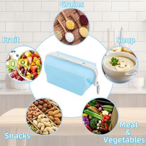 Wholesale Reusable Foldable Collapsible BPA Free 1-1.5L Eco-Friendly Silicone Food Storage Bags-Meat Snack Fresh-Keeping - Product Image 3