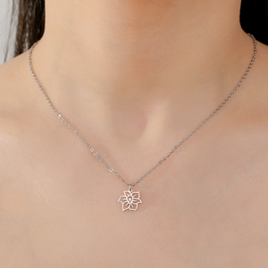 Mois de naissance Fleurs Pendentif Collier Femmes Filles En Acier Inoxydable Coquelicot <span class=keywords><strong>Aster</strong></span> Lotus Jonquille Bijoux Cadeau D'anniversaire - Product Image 5