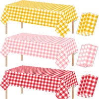Nappe jetable en plastique à carreaux gingham pour pique-nique, fête, décoration de mariage - Offre Spéciale