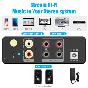 1Mii P4 <strong>Bluetooth</strong> 5.3 Audio Receiver 100W RMS*2 2.0 Channel Receiver <strong>Amplifier</strong> Home HiFi Digital Power <strong>Amplifiers</strong> for Speakers - Product Image 5