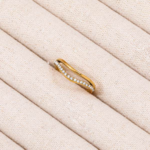 Женское Золотое Двухслойное кольцо из нержавеющей стали, 18 карат - Product Image 6