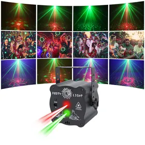 Lampu Proyektor laser led Mini dj, lampu proyektor laser dengan remote & kontrol suara rgb disco untuk pesta malam klub ktv lantai dansa pernikahan