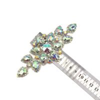 Accessoires pour robe de mariée Crystal AB Rhinestone Patches Coudre sur Carnaval Craft Dress Decoration Glass Applique