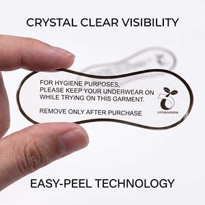 Étiquettes adhésives transparentes en plastique amovibles pour doublures de protection hygiénique de maillots de bain imperméables, personnalisées OEM ODM, directement de l'usine - Product Image 2