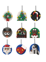Cadeau de Noël, décoration de porte d'entrée, ornement de maison, anneau de neige, flocon de neige, ensemble de blocs de construction en plastique DIY pour enfants