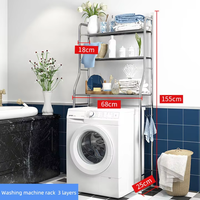 Salle de bain au sol Table de rangement pour toilettes Machine à laver Porte-serviettes Support de rangement en acier inoxydable à plusieurs niveaux