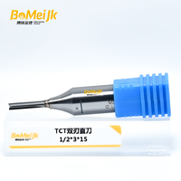 BoMeiJK Mata Bor Router Kayu Kecepatan Tinggi 2 Mata Pisau Lurus TCT dengan Finishing Permukaan Tinggi, Sudut Helix 45 Derajat, Dapat Disesuaikan ODM/OEM