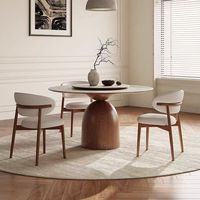Table à manger ronde extensible et convertible en bois moderne et imperméable pour hôtel, maison, restaurant