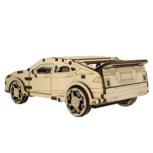 Spor araba modeli bulmaca ahşap 3D bulmaca el-monte oyuncak yapı taşı araba DIY ahşap yeni Unisex ahşap oyunlar renk hediye kutusu