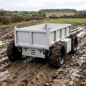 Camion benne électrique télécommandé à quatre roues, en acier, fermé, durable, tout-terrain, véhicule de transport industriel, argenté - Product Image 6
