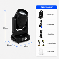 Projecteur à tête mobile 295W, faisceau net 7500K, IP20, DMX512, éclairage de scène pour concert, DJ, discothèque, événement