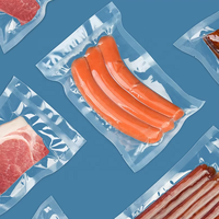 Emballage sous vide transparent à 3 côtés pour la viande et les aliments Pochette transparente pour cornue Sac sous vide pour la viande avec encoche de déchirure