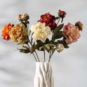 Fleurs artificielles personnalisées de style chinois réaliste, pivoine-phénix, imperméables, cadeau d'affaires pour Noël, Nouvel An chinois - Product Image 1