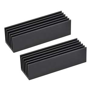 مبرد قرص صلب M.2 مكون من قطعتين مصنوع من سبائك الألومنيوم بتقنية CNC مع خزان تبريد مائي للكمبيوتر 70 × 22 × 20 مم أسود - Product Image 1