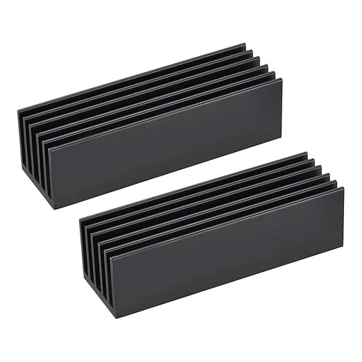 2-piece M.2 SSD Cooler CNC Machined Alloy Aluminum Radiator Water Cooling Reservoir Computers 70 X 22 X 20 Mm Black CN;JIA