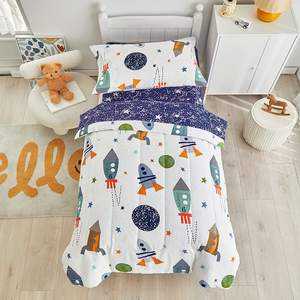 Ensemble de housse de <span class=keywords><strong>couette</strong></span> <span class=keywords><strong>licorne</strong></span> pour filles reine rose/bleu/gris licornes florales arc-en-ciel étoiles ensemble de literie 3 pièces avec 2 taies d'oreiller - Product Image 3