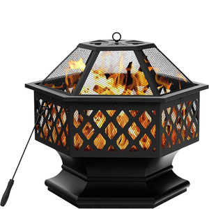 Panier à feu extérieur robuste <span class=keywords><strong>de</strong></span> style tendance pour <span class=keywords><strong>bois</strong></span> <span class=keywords><strong>de</strong></span> chauffage, forme hexagonale, pour cuisson en extérieur - Product Image 5
