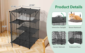 Ağır Hizmet Tipi Güçlü Dayanıklı <span class=keywords><strong>Metal</strong></span> Demir Tel Kaçış Önleyici Çıkarılabilir Tepsili Ev Veranda Kullanımı Büyük Kapasiteli <span class=keywords><strong>Metal</strong></span> Evcil Hayvan Kafesi - Product Image 5