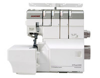 Machine à coudre industrielle à lit plat Janome AirThread 2000D avec enfilage automatique, moteur et point surjet pour une efficacité accrue