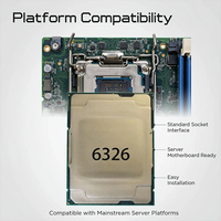 Prosesor Server Workstation Gold CPU 6326 10nm 16C/32T 2.9 hingga 3.5 GHz L3 24MB TDP 185 W FCLGA4189 PCIe 4.0