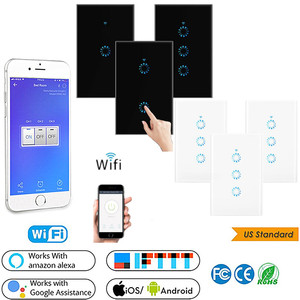 US AU 1/2/3 Gang Smart WiFi Switch Télécommande Verre Écran Tactile Interrupteur Mural <span class=keywords><strong>Tuya</strong></span> / <span class=keywords><strong>EWeLink</strong></span> <span class=keywords><strong>App</strong></span> - Product Image 2