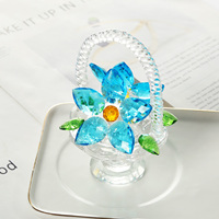 Figurine en cristal poli écologique en forme de boule de fleurs, objet de collection, décoration d'intérieur, centre de table, cadeau pour maman