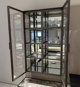 <span class=keywords><strong>Vitrina</strong></span> de Exhibición de Vidrio con Perfil de Aluminio Personalizable, con Luces LED, Elegante Exhibidor para el Hogar, Sala de Estar u Oficina - Product Image 6