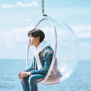 Doppia sedia a dondolo in metallo a sospensione con cuscino impermeabile per 2 persone da interno/esterno per hotel e parchi - Product Image 5