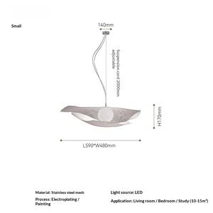 Lustre <span class=keywords><strong>Arturo</strong></span> Alvarez Simple et Créatif en Acier Inoxydable Blanc, Style Art Français, LED Central, pour Salon, Salle à Manger, Bar - Product Image 6