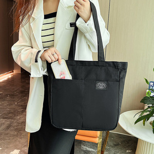 Wholesale Custom Logo Organic Folding <b>Reusable</b> <b>Shopping</b> <b>Bags</b> Large Canvas Tote with Zipper Eco-Friendly Cheap Letter Pattern - Product Image 5