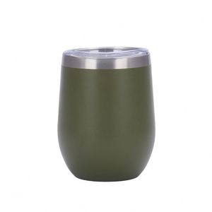 Spray Coated Surface Swig 12oz <b>Egg</b> Shape <b>Mug</b> 304 Stainless Steel Spray Coated Insulated Red Wine Beer Cup - Product Image 2