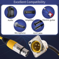 Câble d'extension XLR 3 broches à montage sur panneau, cordon XLR mâle vers prise femelle à bride de type D, câble audio équilibré et de contrôle d'éclairage DMX512