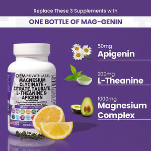 Supplément Tout en 1 Capsules de citrate de magnésium Complexe de magnésium 1000mg Apigénine 50mg Glycinate de magnésium Capsules Supplément - Product Image 3