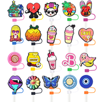 Nouvelle Tendance : Embouts de Paille Kpop en Gros, Motifs Floraux Colorés, Amour et Paix, pour Boissons