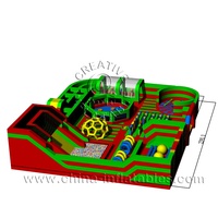 Parc à thème gonflable 1000sqm grand parc gonflable de jeux de jeu pour le terrain de jeu commercial d'intérieur d'amusement pour des enfants