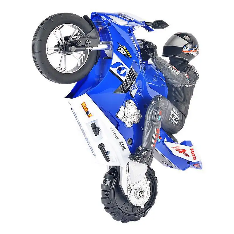 1:6 RC Stunt motosiklet Rc Stunt oyuncak arabalar 2.4G uzaktan kumanda motosiklet ışıkları ile çocuklar için 6 eksenli jiroskop