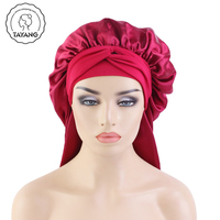 Bonnets de nuit en satin extra larges et extensibles de qualité supérieure pour femmes, avec fermoir, pour tresses, marque privée