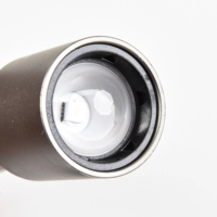 Lampe torche LED laser blanche en alliage d'aluminium rechargeable 1200mAh avec zoom, multifonctionnelle pour la randonnée en extérieur