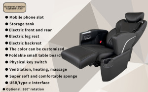 Asientos de coche aerodinámicos eléctricos ajustables VIP de lujo con calefacción de ventilación de masaje para Kia Carnival Toyota <span class=keywords><strong>Sienna</strong></span>, novedad - Product Image 4